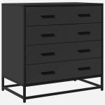 Vidaxl commode noir 70x41x70 cm bois d'ingénierie Vidaxl commode noir 70x41x70 cm bois d'ingénierie