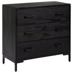 Vidaxl commode noir 75x35x70 cm bois de pin massif