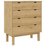 Vidaxl commode otta 76, 5x39, 5x90 cm bois de pin massif