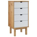 Vidaxl commode otta marron et blanc 45x39x90 cm bois de pin massif