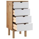 Vidaxl commode otta marron et blanc 45x39x90 cm bois de pin massif