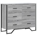 Vidaxl commode sonoma gris 91x35, 5x74, 5 cm bois d'ingnierie
