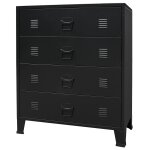 Vidaxl commode  tiroirs mtal style industriel 78x40x93 cm noir