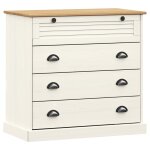 Vidaxl commode vigo blanc 80x40x76 cm bois massif de pin