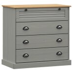 Vidaxl commode vigo gris 80x40x76 cm bois massif de pin