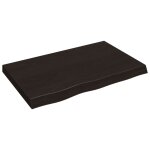 Vidaxl comptoir de salle de bain marron fonc bois massif trait