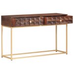 Vidaxl console en bois de manguier massif 122 x 36 x 75 cm