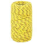 Vidaxl corde de bateau jaune 2 mm 25 m polypropyl�ne