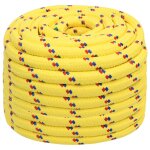 Vidaxl corde de bateau jaune 20 mm 25 m polypropyl�ne