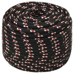 Vidaxl corde de bateau noir 12 mm 100 m polypropyl�ne