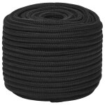 Vidaxl corde de bateau noir complet 12 mm 250 m polypropyl�ne