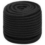 Vidaxl corde de bateau noir complet 16 mm 100 m polypropyl�ne