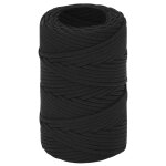 Vidaxl corde de bateau noir complet 2 mm 50 m polypropyl�ne