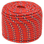 Vidaxl corde de bateau rouge 12 mm 25 m polypropyl�ne