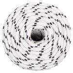 Vidaxl corde de bateau tress� blanc 14 mmx100 m polyester
