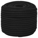Vidaxl corde de travail noir 12 mm 250 m polyester