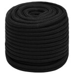 Vidaxl corde de travail noir 16 mm 100 m polyester