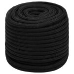 Vidaxl corde de travail noir 16 mm 50 m polyester