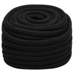 Vidaxl corde de travail noir 20 mm 50 m polyester