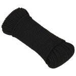 Vidaxl corde de travail noir 3 mm 50 m polyester