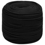 Vidaxl corde de travail noir 6 mm 50 m polyester