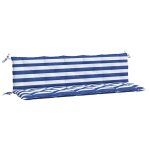 Vidaxl coussins de banc de jardin lot de 2 rayures bleues / blanches