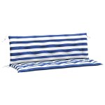 Vidaxl coussins de banc de jardin lot de 2 rayures bleues et blanches