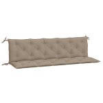 Vidaxl coussins de banc jardin lot de 2 taupe 180x50x7 cm tissu oxford