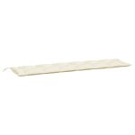Vidaxl coussin de banc de jardin blanc cr�me 200x50x7 cm tissu oxford