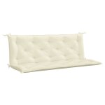 Vidaxl coussin de banc de jardin blanc cr�me tissu oxford