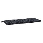 Vidaxl coussin de banc de jardin carreaux noir 120x50x7 cm tissu