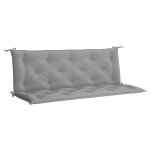 Vidaxl coussin de banc de jardin gris 150x(50 + 50)x7 cm tissu oxford