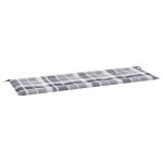 Vidaxl coussin de banc de jardin motif  carreaux gris 150x50x4 cm