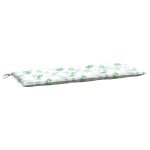 Vidaxl coussin de banc de jardin motif de feuilles 120x50x7 cm tissu