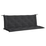 Vidaxl coussin de banc de jardin noir 150x(50 + 50)x7 cm tissu oxford