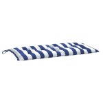 Vidaxl coussin de banc de jardin rayures bleues et blanches 100x50x7cm