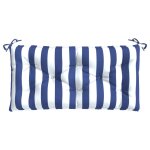 Vidaxl coussin de banc de jardin rayures bleues et blanches 110x50x7cm