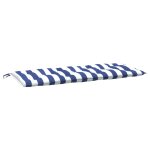 Vidaxl coussin de banc de jardin rayures bleues et blanches 120x50x7cm