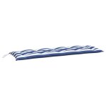 Vidaxl coussin de banc de jardin rayures bleues et blanches 150x50x7cm