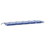 Vidaxl coussin de banc de jardin rayures bleues et blanches 180x50x7cm