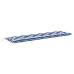 Vidaxl coussin de banc de jardin rayures bleues et blanches 200x50x7cm