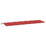 Vidaxl coussin de banc de jardin rouge 200x50x7 cm tissu oxford
