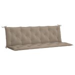 Vidaxl coussin de banc de jardin taupe 180x(50 + 50)x7 cm tissu oxford