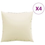 Vidaxl coussins de canap� lot de 4 cr�me 40x40 cm tissu