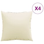 Vidaxl coussins de canap� lot de 4 cr�me 50x50 cm tissu