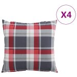 Vidaxl coussins de canap� 4 pcs motif � carreaux rouges 40 x 40 cm en tissu