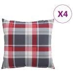 Vidaxl coussins de canap� 4 pcs motif � carreaux rouges 60 x 60 cm en tissu