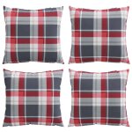 Vidaxl coussins de canap� 4 pcs motif � carreaux rouges 60 x 60 cm en tissu