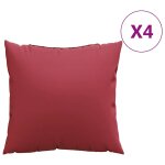 Vidaxl coussins de canap� 4 pcs rouge vin 60x60 cm tissu