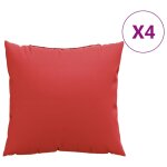 Vidaxl coussins de canap� lot de 4 rouge 50x50 cm tissu